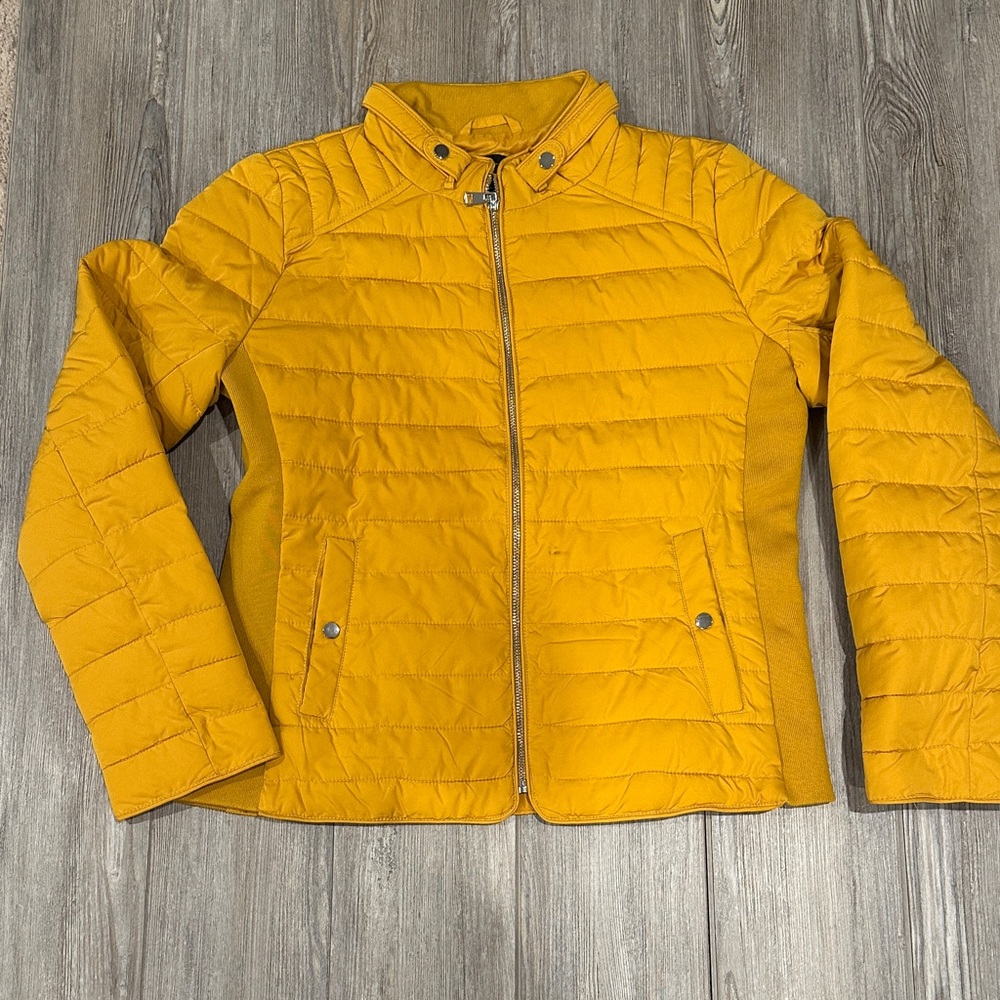 New York & Company Mustard Puffer Jacket